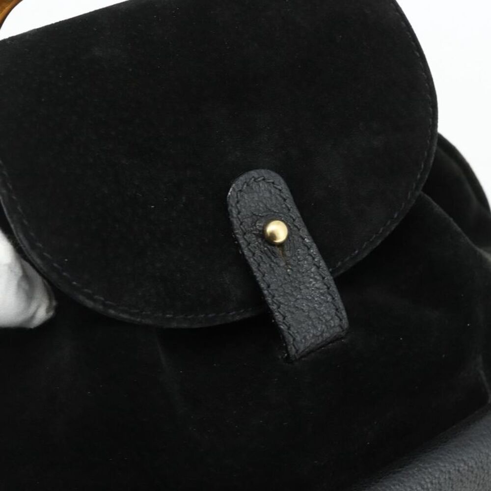 Gucci Gucci Bamboo Backpack Daim Black Suede Backpack Bag - Picture 13 of 16